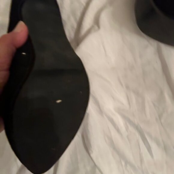 size 9 womens black ankle boots winter fall nine faux leather heels - Picture 3 of 5